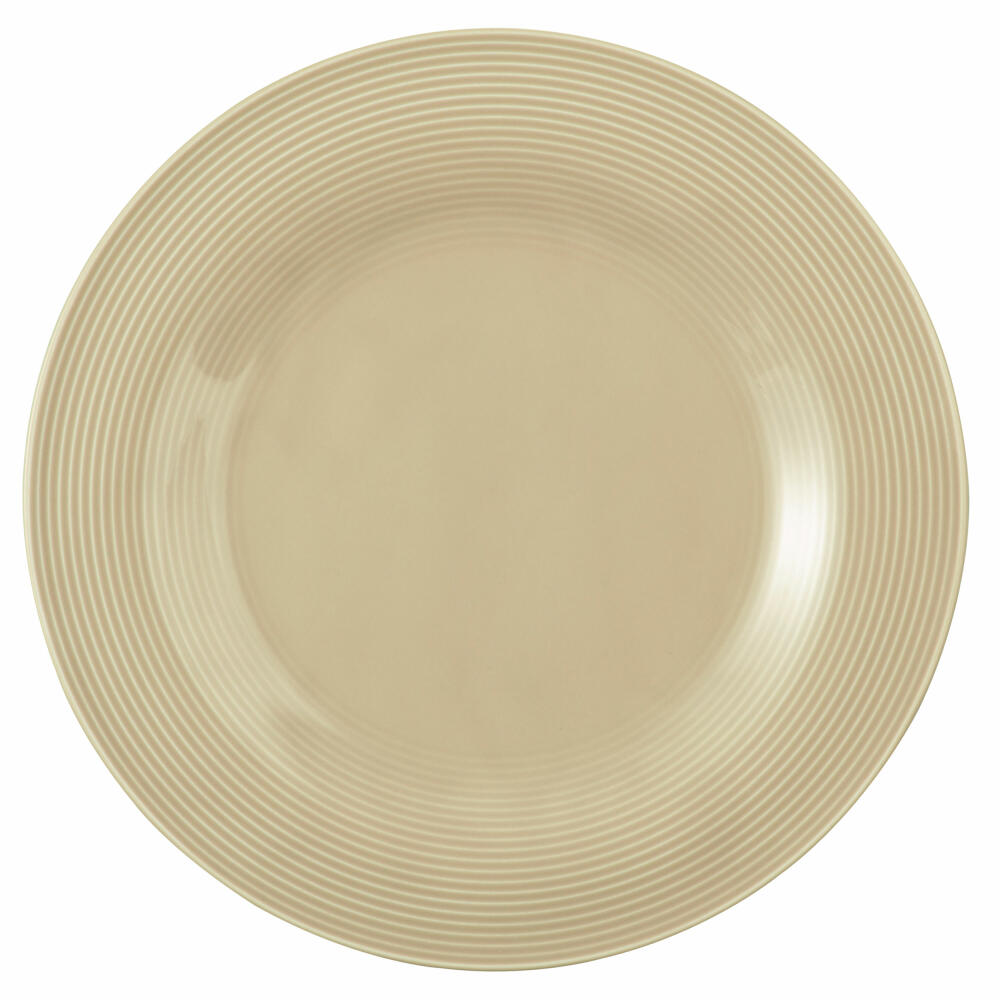 Seltmann Weiden Beat Plate Flat, Dinner Plate, Serving Plate, Porcelain, Sand Beige, Ø 30 cm, 001.772184