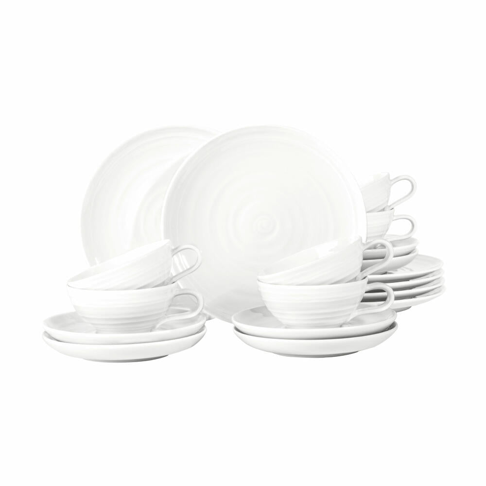 Seltmann Weiden Teeservice 18-tlg. klein Terra Weiß, Geschirr-Set, Porzellan, 001.773421