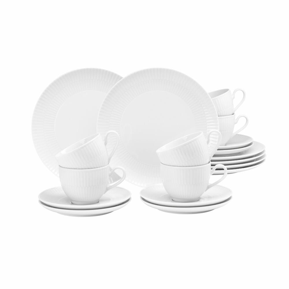 Seltmann Weiden Kaffeeservice 18-tlg. Amina, Geschirr-Set, Porzellan, Weiß, 001.774161