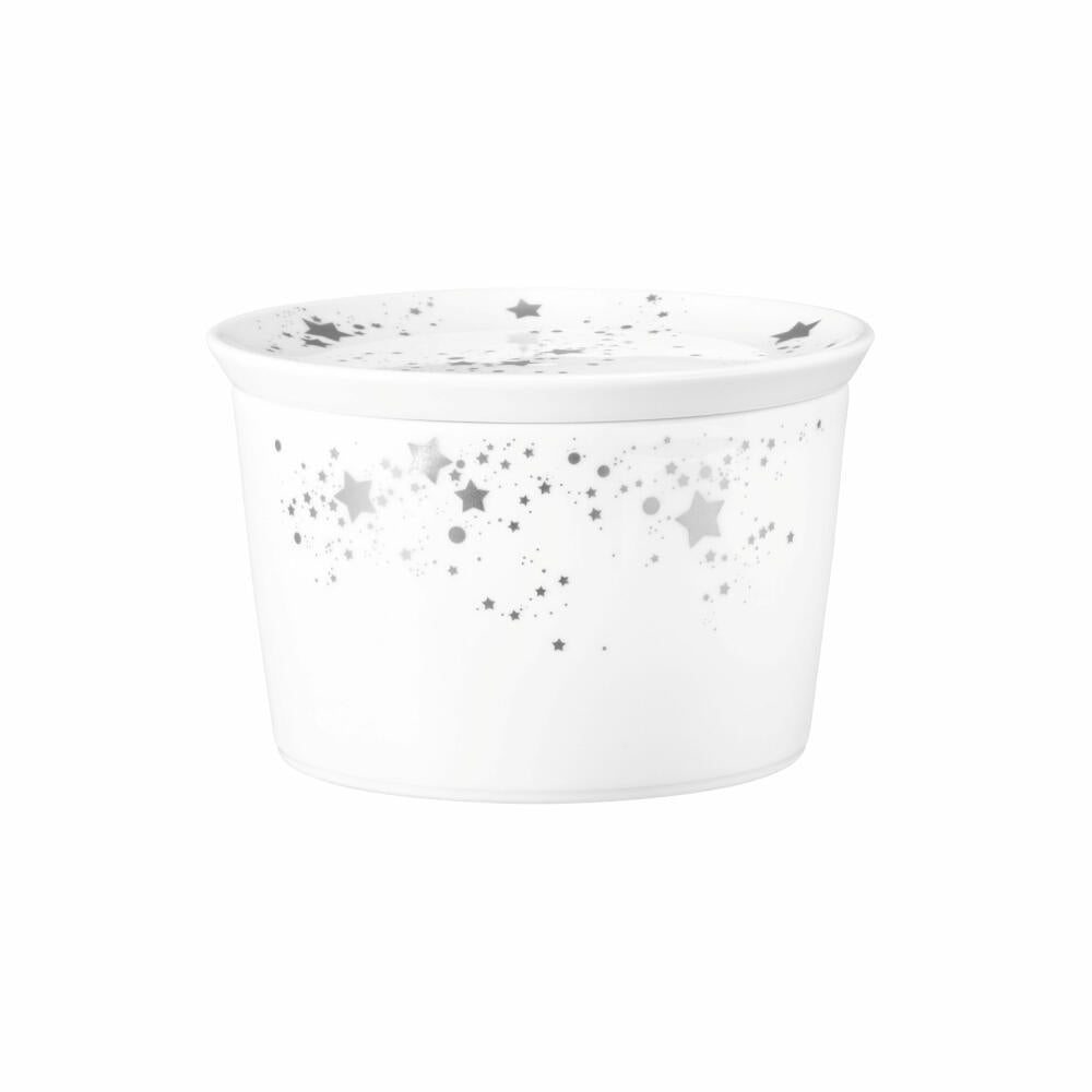 Seltmann Weiden Schale 5296 mit Deckel Liberty Silver Stars, Schüssel, Porzellan, Silberfarben, 14 x 9 cm, 001.774718