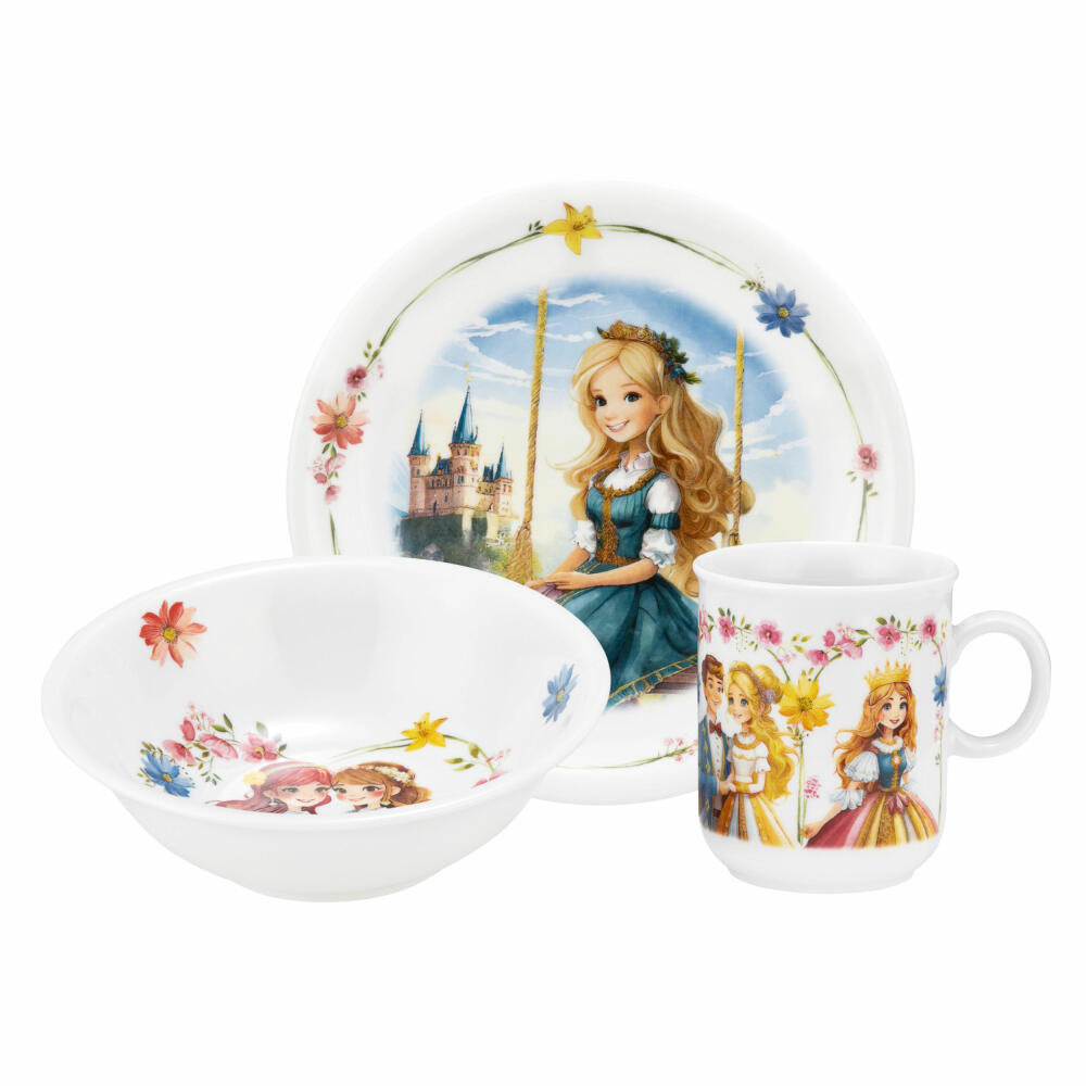 Seltmann Weiden Kinder-Set 3-tlg. Compact Prinzessin, Geschirr-Set, Porzellan, Bunt, 001.774982