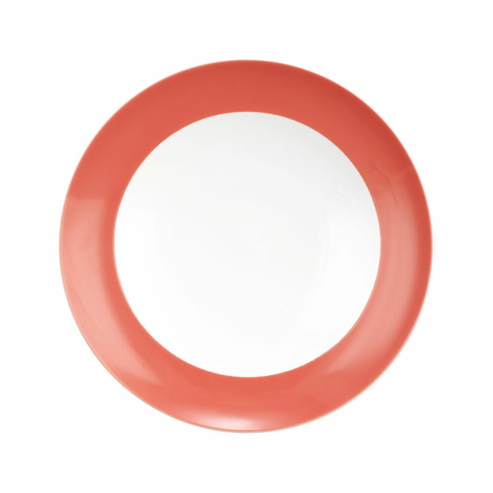 Seltmann Weiden Suppenteller Rund mit Fahne Liberty Pure Colors Flamingo Red, Speiseteller, Porzellan, Rot, 240 ml, 001.775971