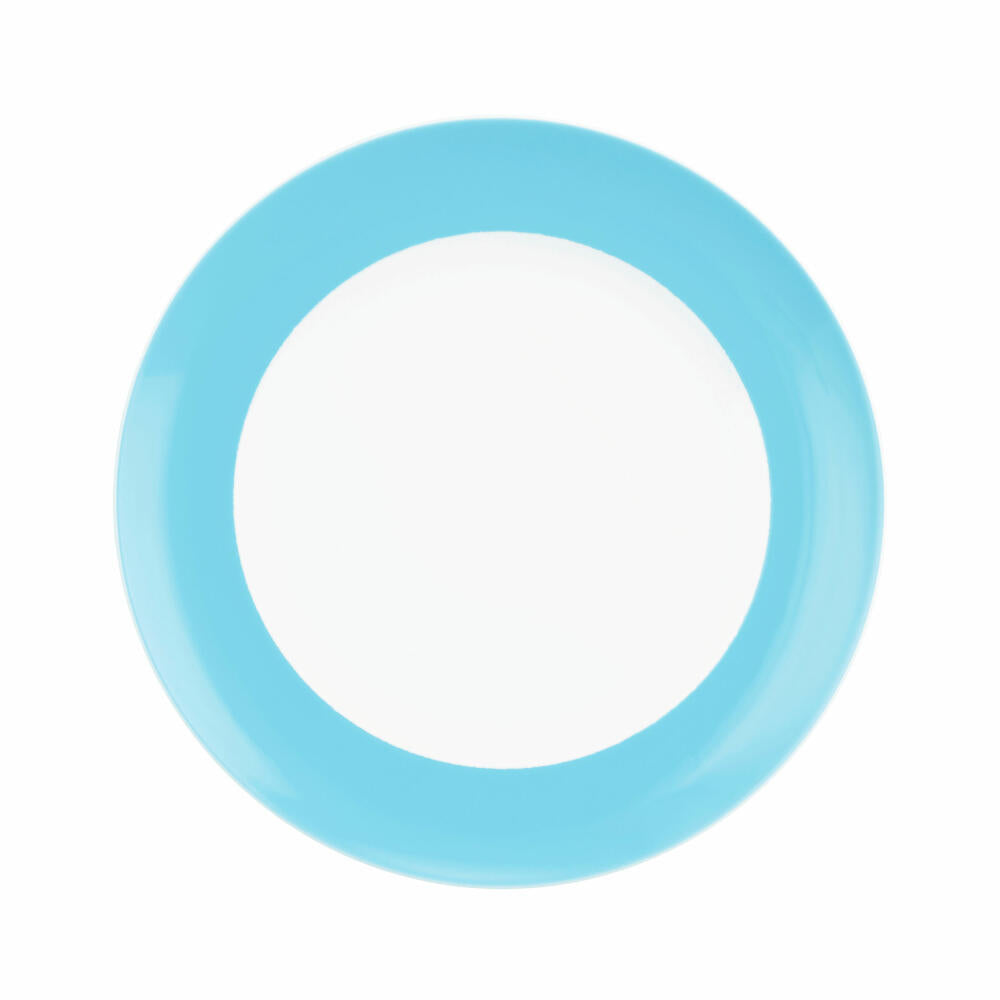 Seltmann Weiden Frühstücksteller Rund mit Fahne Liberty Pure Colors Lagoon Blue, Teller, Porzellan, Blau, 22.6 cm, 001.776007