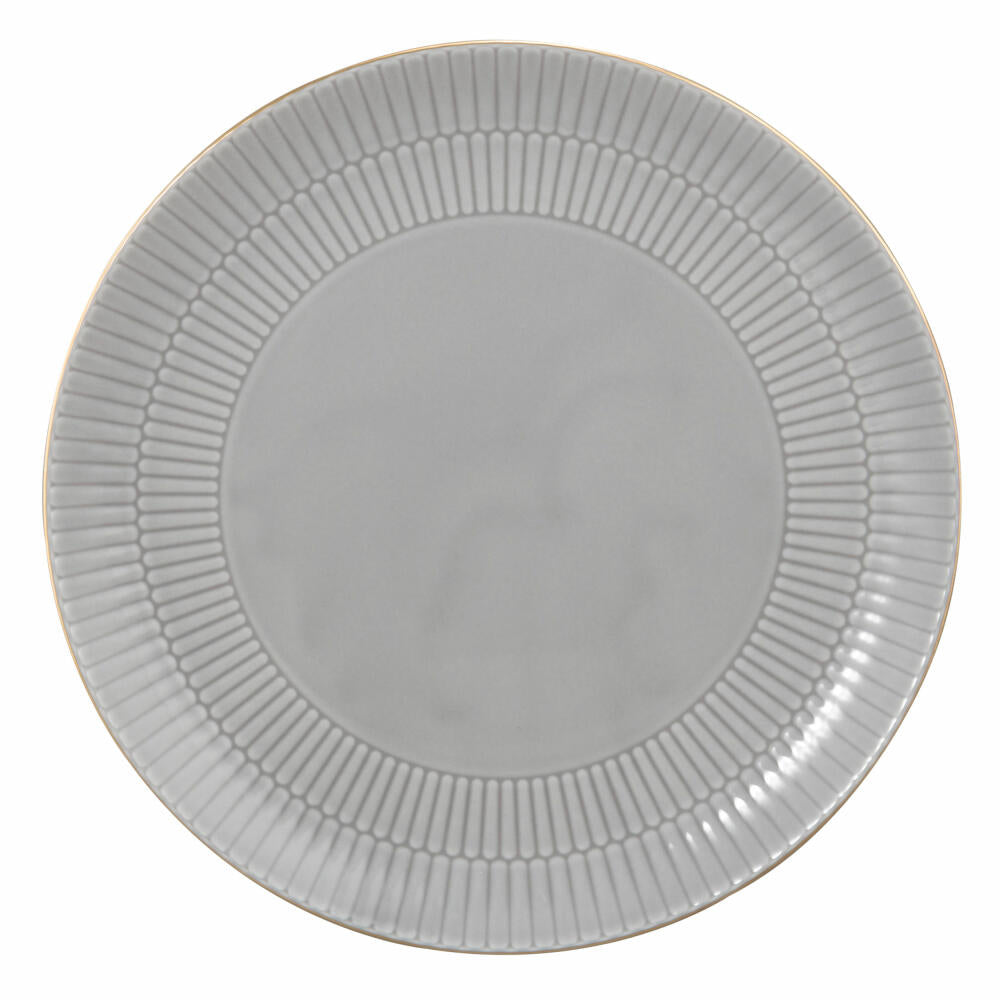 Seltmann Weiden Speiseteller Rund Amina Silbergrau Goldrand, Teller, Porzellan, Grau, 27.8 cm, 001.776124