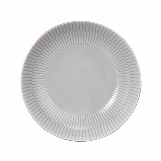 Seltmann Weiden Suppenteller Rund Amina Silbergrau Goldrand, Speiseteller, Porzellan, Grau, 21.2 cm, 001.776125