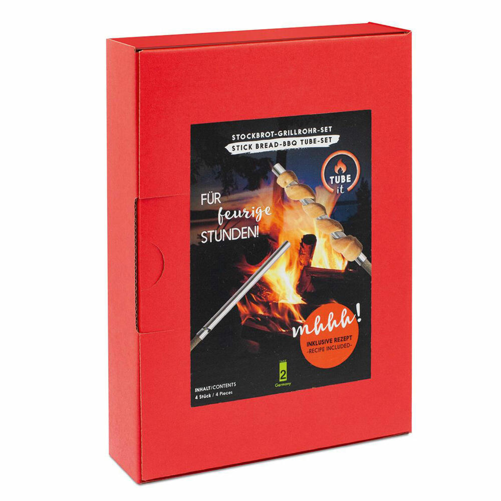 Take2 Tube It Stockbrot-Grillrohr, 4er Set, Grill Rohr, Stockbrotspieß, Grillspieß, Grillzubehör, 20164
