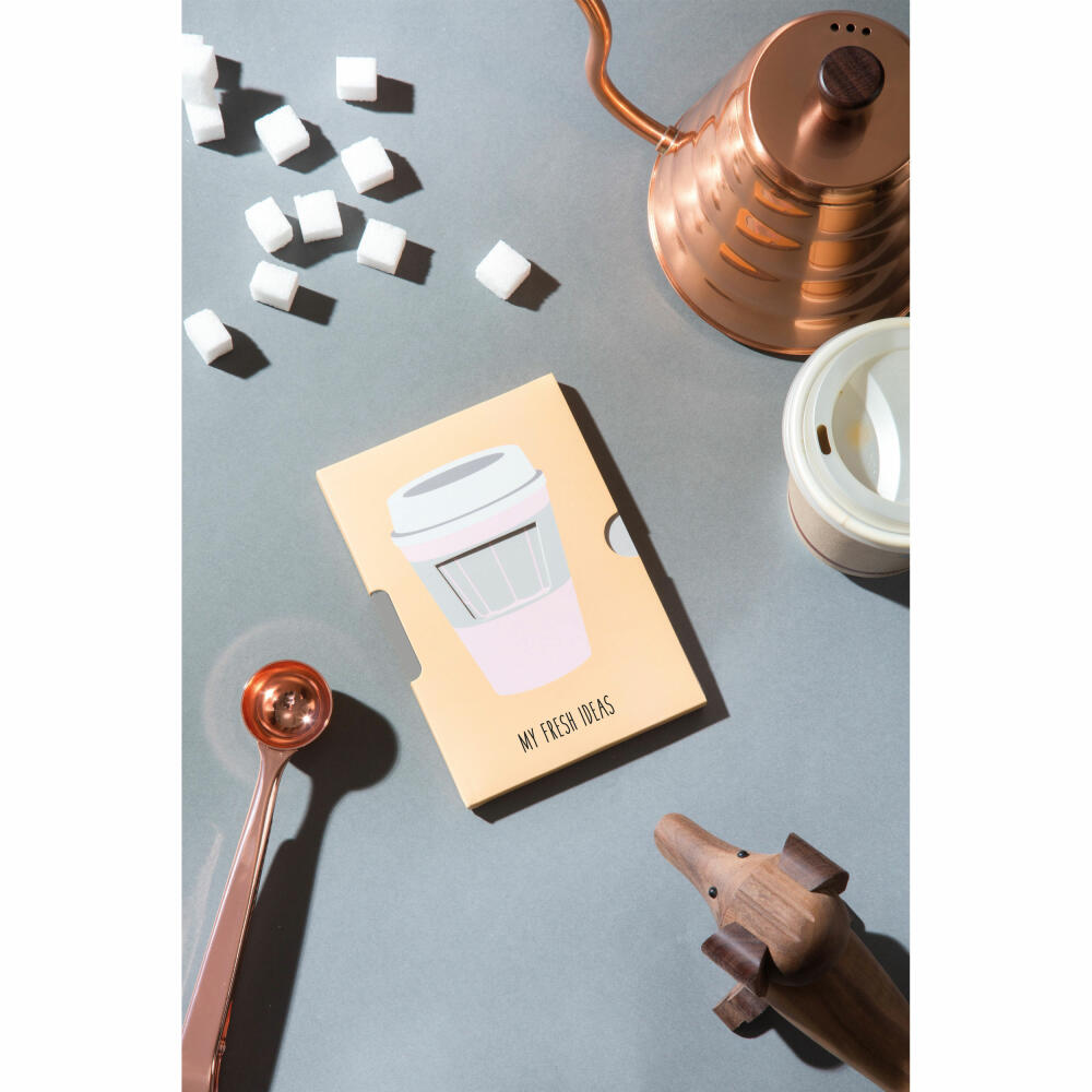Donkey Products My fresh ideas Coffee Notizbuch mit Bleistift, originelles Notizheft, Papier, 15 x 10.5 cm, 400321