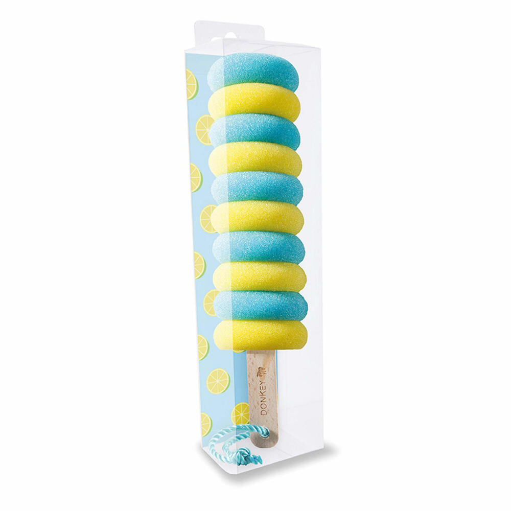 Donkey Products Crazy Curls Lemon Spülschwamm, Spül Schwamm, Reinigungsschwamm, Küchenutensilien, Kunststoff / Holz, Gelb / Blau, 26 cm, 600507