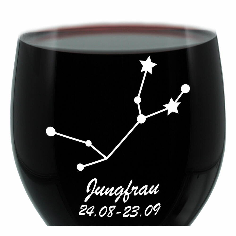 Leonardo Weinglas 400 ml, Motivglas, Sternbild Jungfrau, Geschenk, Stimmungsglas mit Gravur, Moodglas, 22 cm
