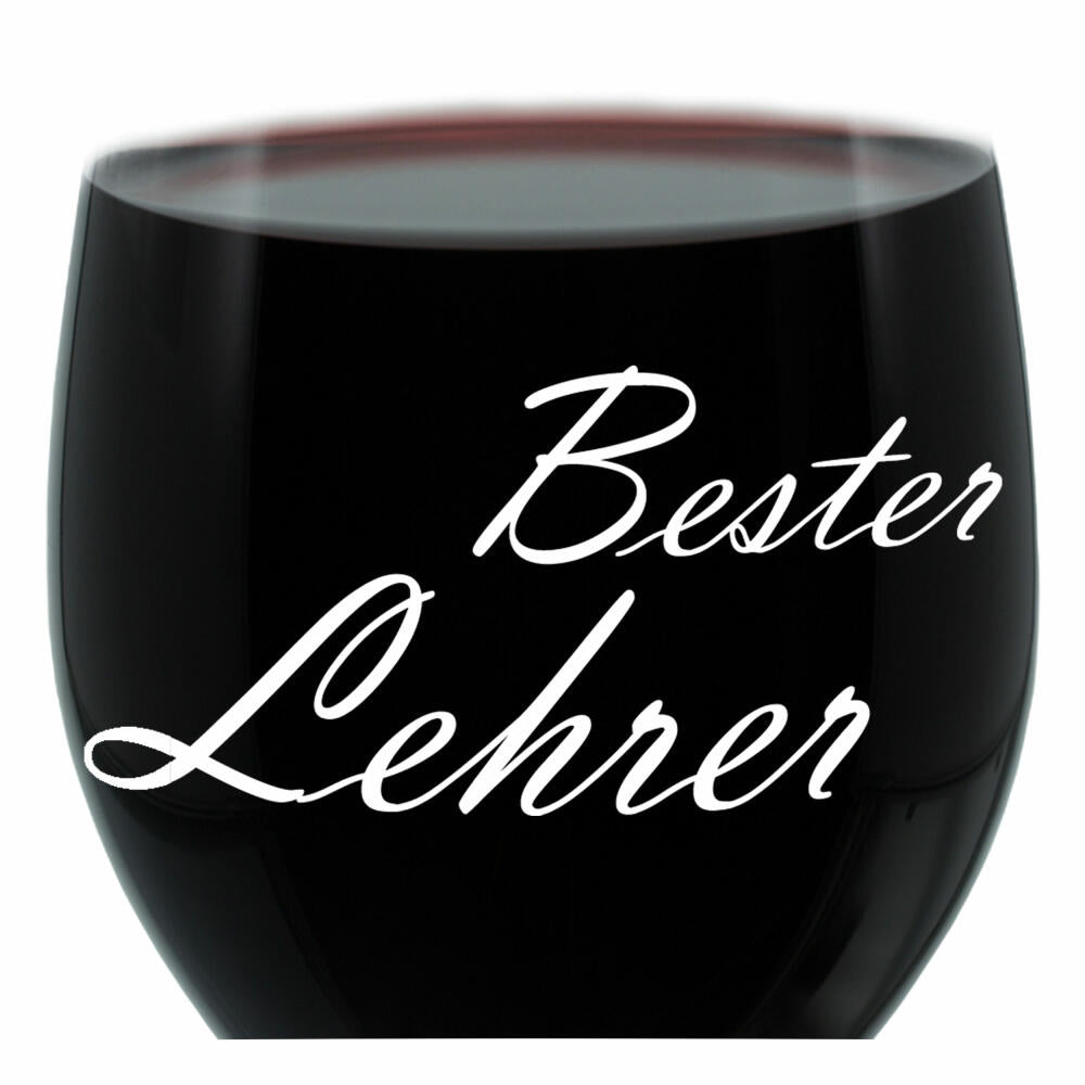 Leonardo Weinglas 400 ml, Motivglas, Bester Lehrer, Geschenk, Stimmungsglas mit Gravur, Moodglas, 22 cm