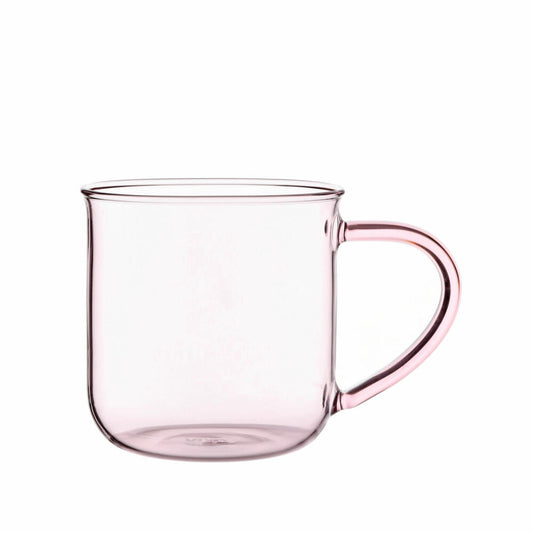VIVA Minima Coloured Glass Cup Eva, Cup, Tea Cup, Coffee Cup, Glass, Pink, 400 ml, V83049