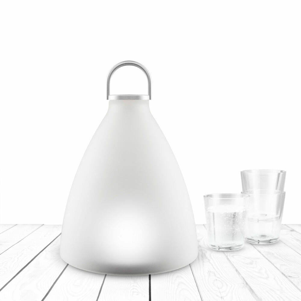 Eva Solo SunLight Bell, solar light, solar lamp, table lamp, balcony lamp, frosted glass/aluminum/plastic, large, 571328