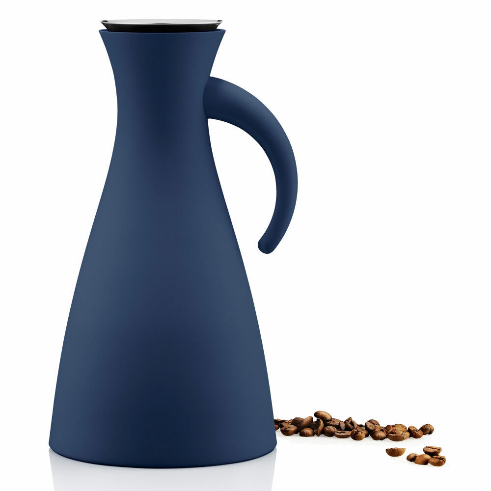 Eva Solo Isolierkanne, Kaffeekanne, Thermokanne, Teekanne, Glas/Kunststoff/Edelstahl, Navy Blau, 1 L, 502804