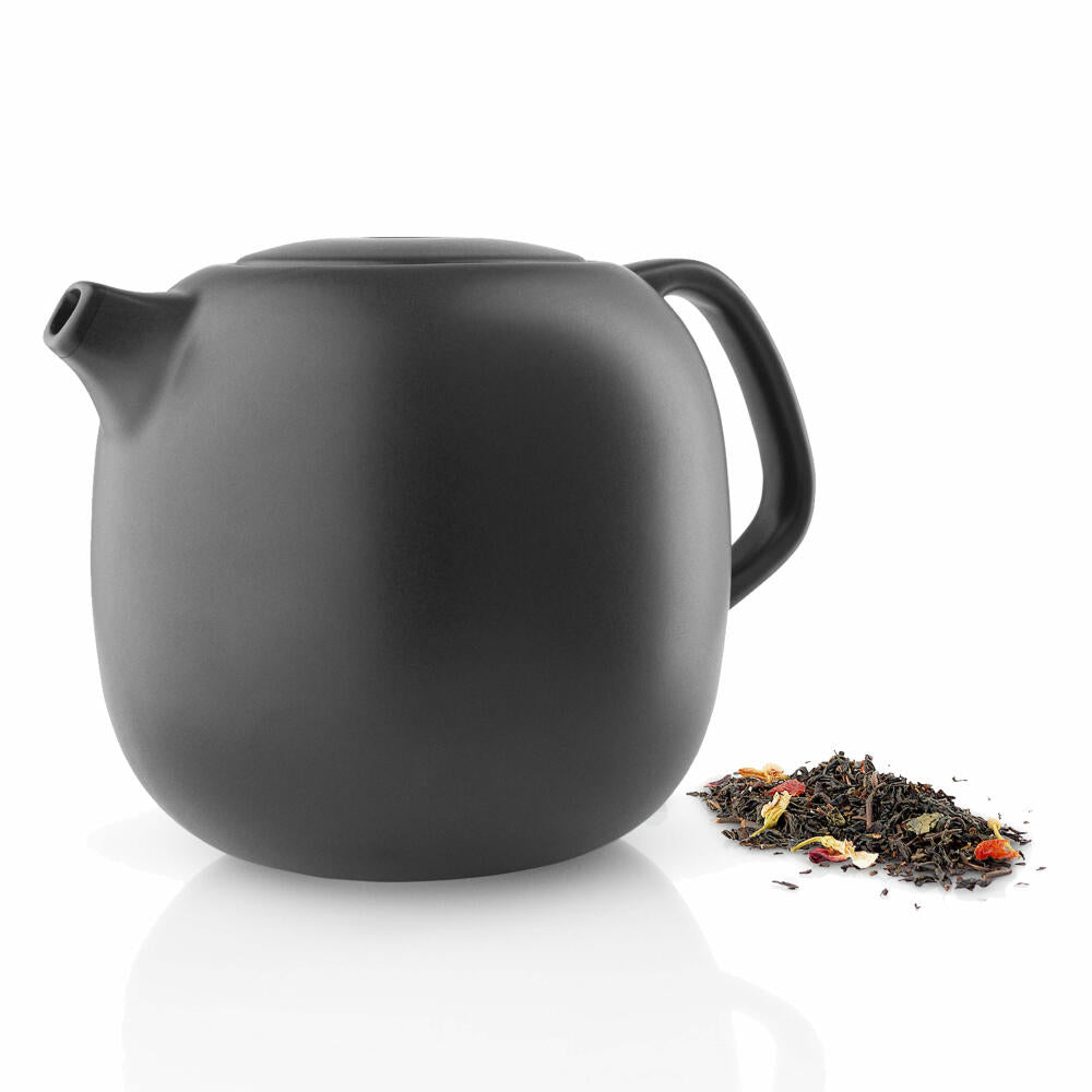 Eva Solo Nordic kitchen teapot, tea maker, pot, enjoy, kitchen, porcelain stoneware/silicone, black, 1 L, 502755