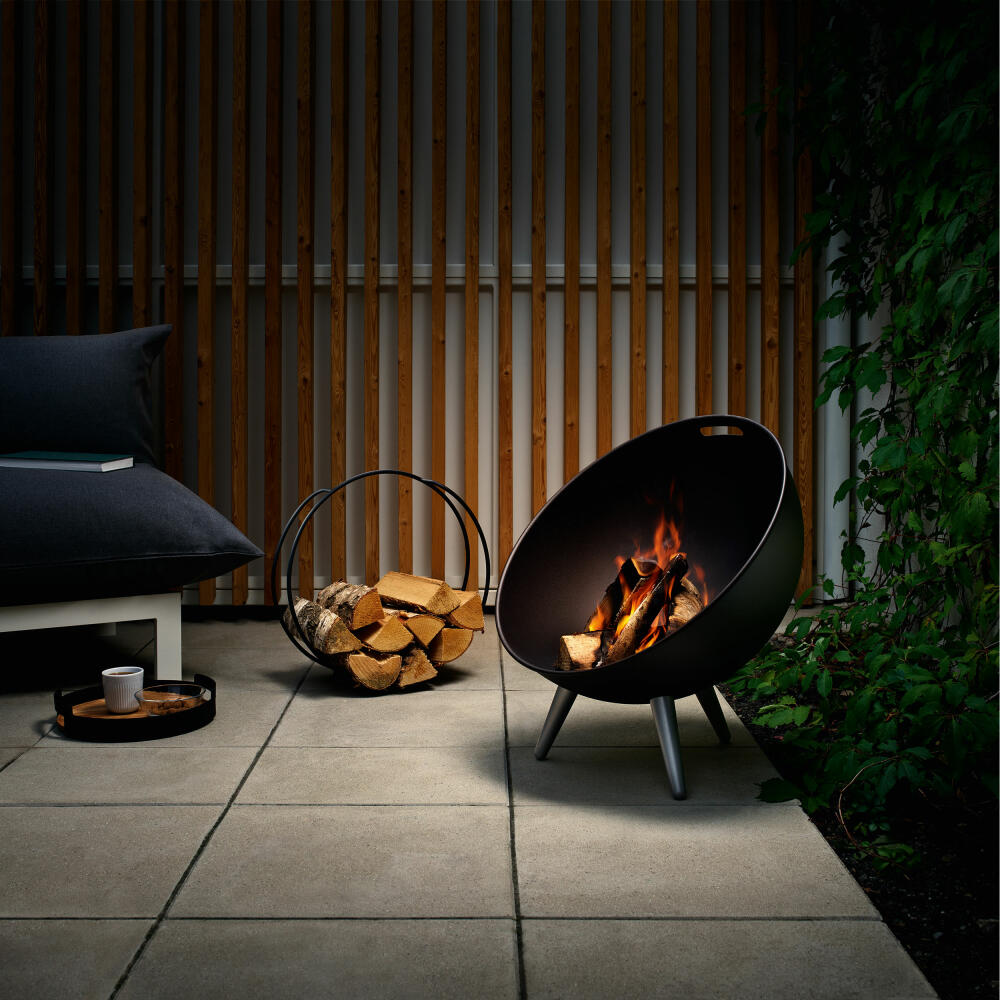 Eva Solo FireGlobe firewood holder, firewood holder, firewood stand, firewood rack, firewood rack, steel, black, 571115