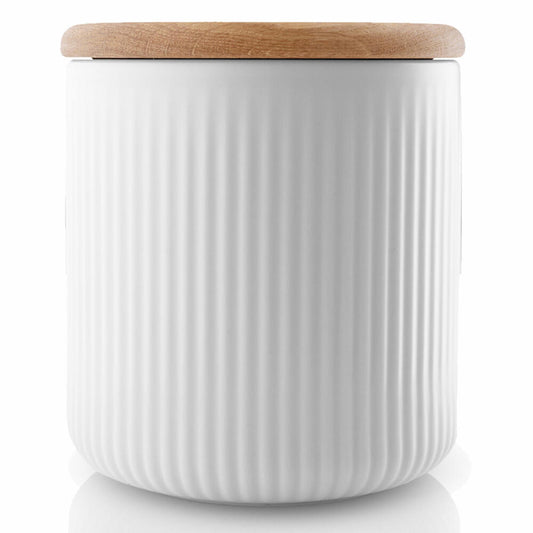 Eva Solo Legio Nova storage containers, tin, kitchen, cooking, porcelain/oak wood/silicone, white, 0.7 L, 887310
