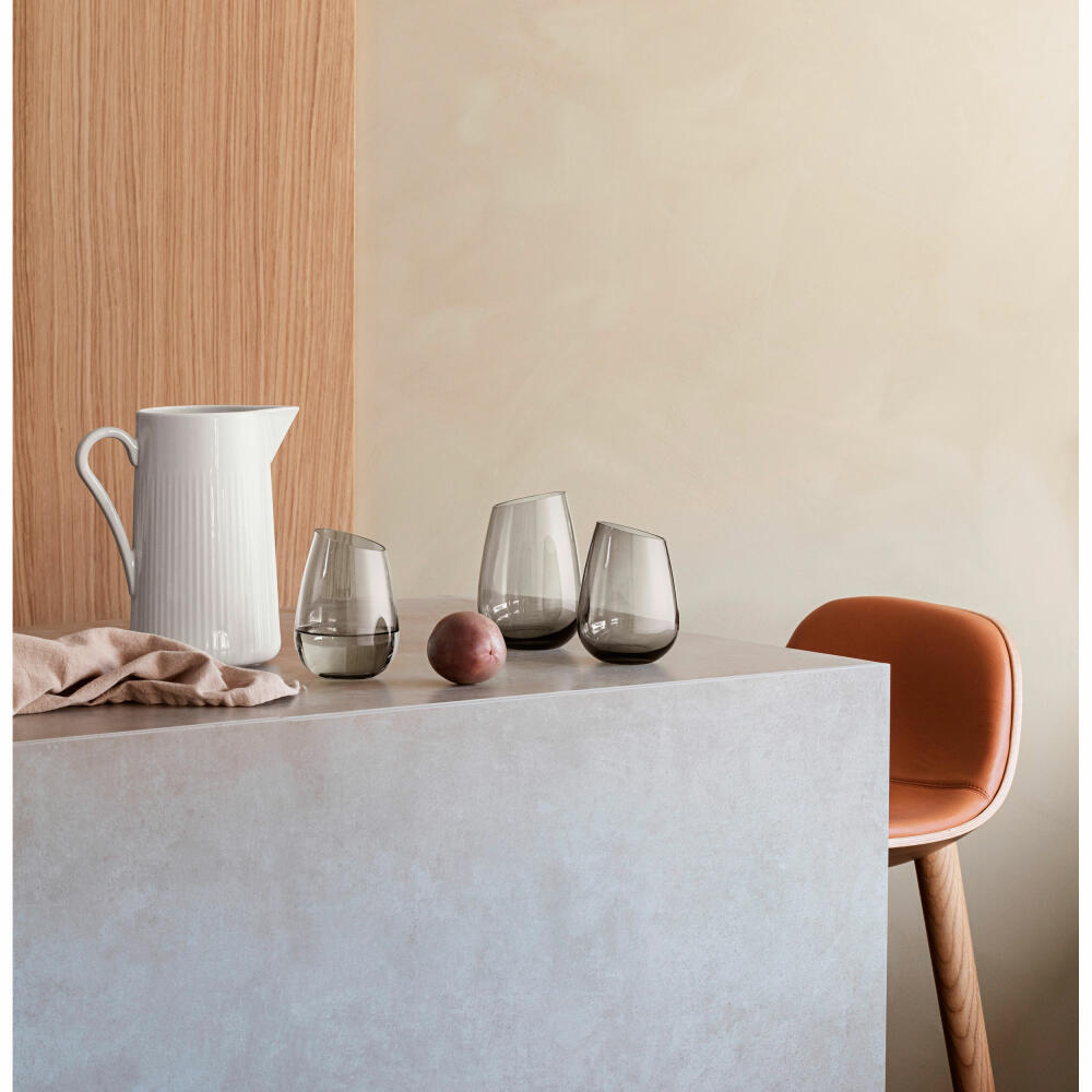 Eva Solo Glas Smokey Grey, Trinkglas, Wasserglas, mundgeblasenes Glas, Grau, 380 ml, 541043