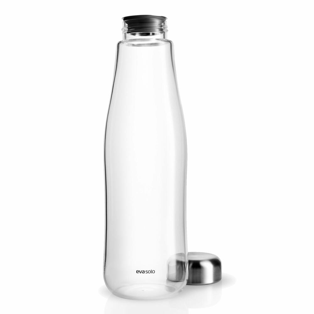 Eva Solo Glaskaraffe, Wasserkaraffe, Krug, Borosilikatglas, Edelstahl, Transparent, 1.3 L, 557475