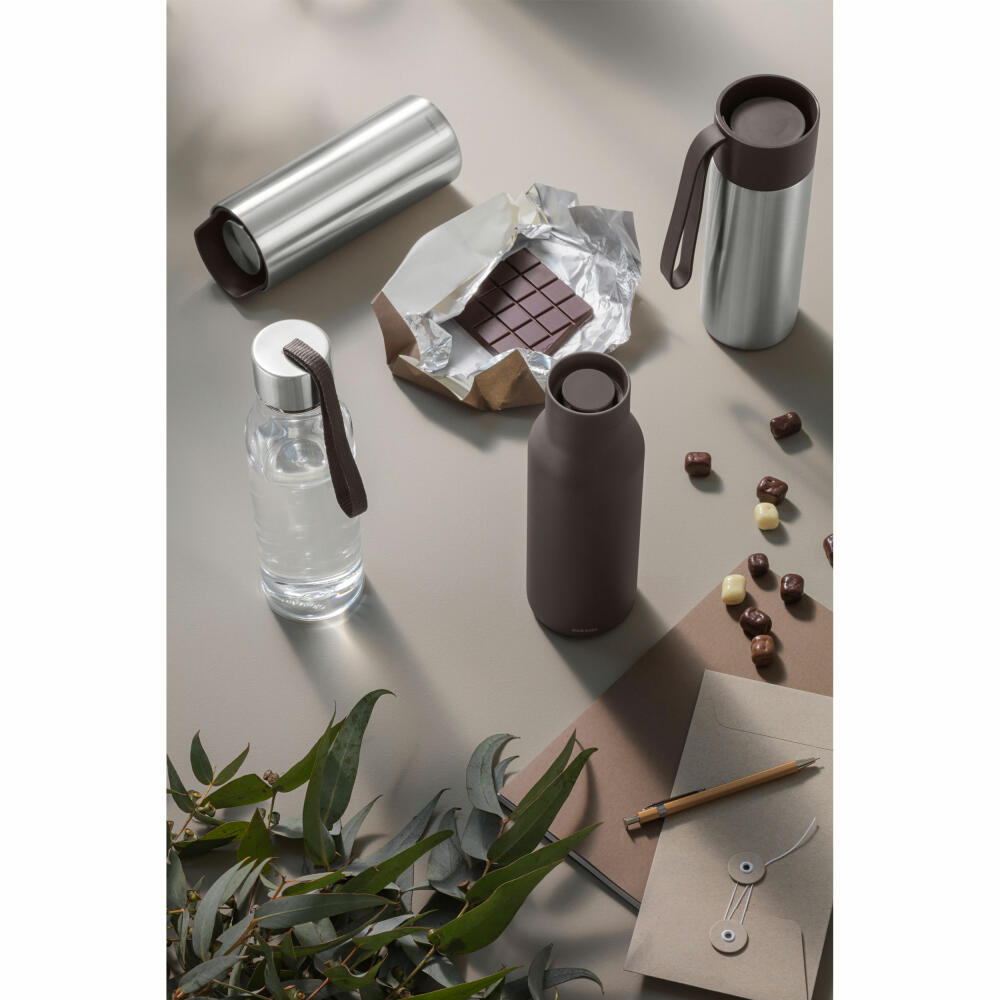 Eva Solo drinking bottle, water bottle, plastic, stainless steel, chocolate, 500 ml, 503048