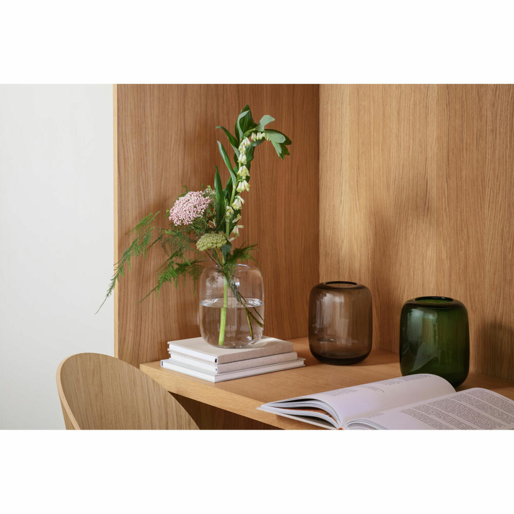 Eva Solo Vase Acorn, mundgeblasen, Blumenvase, Dekovase, Glas, Stone, 16.5 cm, 571387