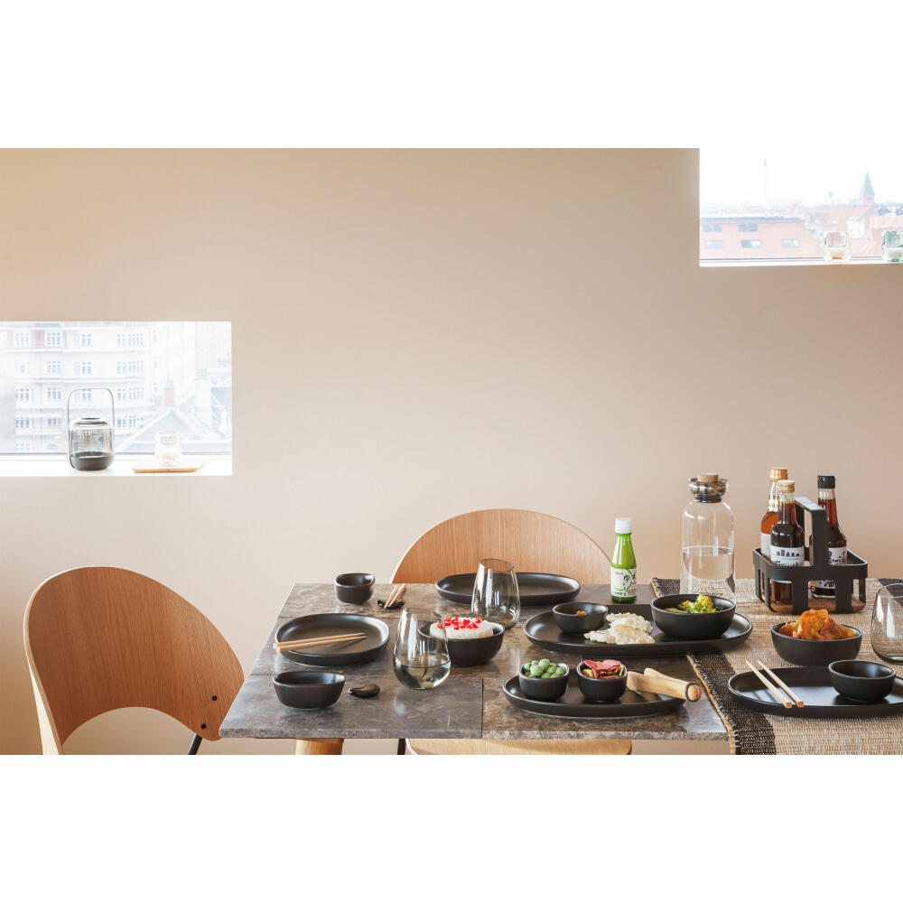 Eva Solo Nordic kitchen Servierplatte Oval, Servierteller, Platte, Steinzeug, Black / Schwarz, 36 cm, 512700