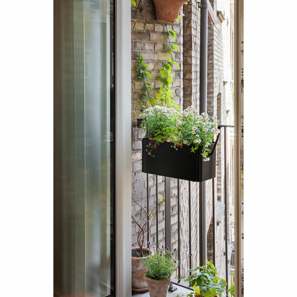 Eva Solo Balkonkasten Simply Grow, Aluminium, Kunststoff, Schwarz, 20 x 42 x 20 cm, 741010014