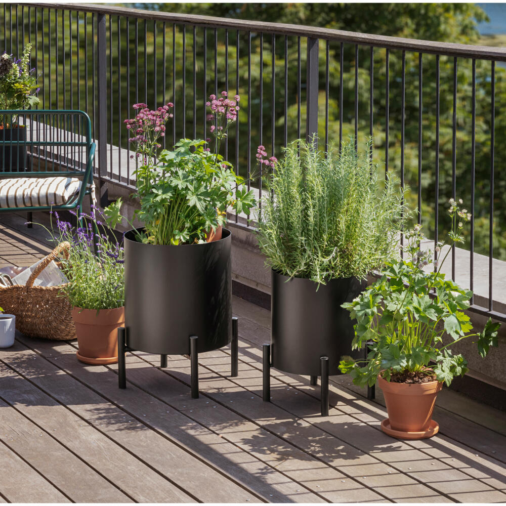 Eva Solo Übertopf Simply Grow klein, Aluminium, Kunststoff, Schwarz, 31.5 x 42 cm, 741010017