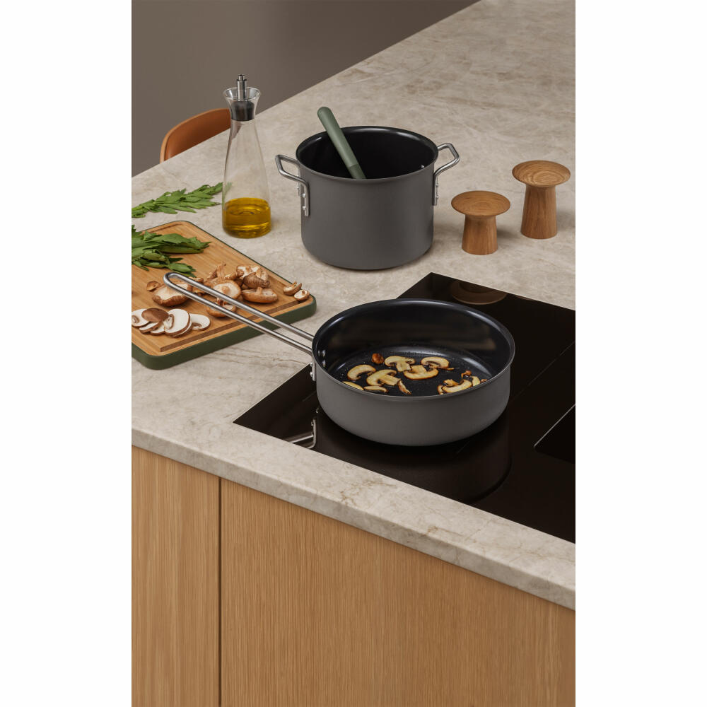 Eva Solo Topf Grey Line, Kochtopf, Aluminium, Edelstahl, Grau, 16 cm, 260325