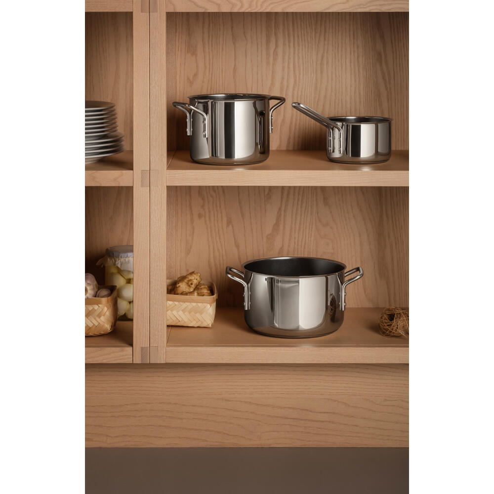 Eva Trio Stainless Steel Topf, Kochtopf, Induktionsgeeignet, Aluminium, Edelstahl, Keramik Beschichtung, Polished Steel, 2.2 L, 312422