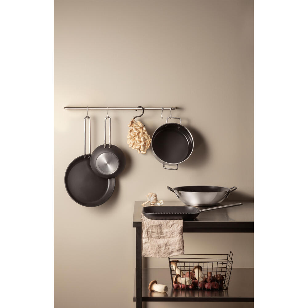 Eva Trio Stainless Steel Wok, Pfanne, Induktionsgeeignet, Aluminium, Edelstahl, Keramik Beschichtung, Polished Steel, 5 L, 312450