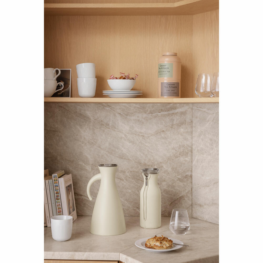 Eva Solo Isolierkanne Coconut, Thermokanne, Edelstahl, Glas, Beige, 1 L, 502889