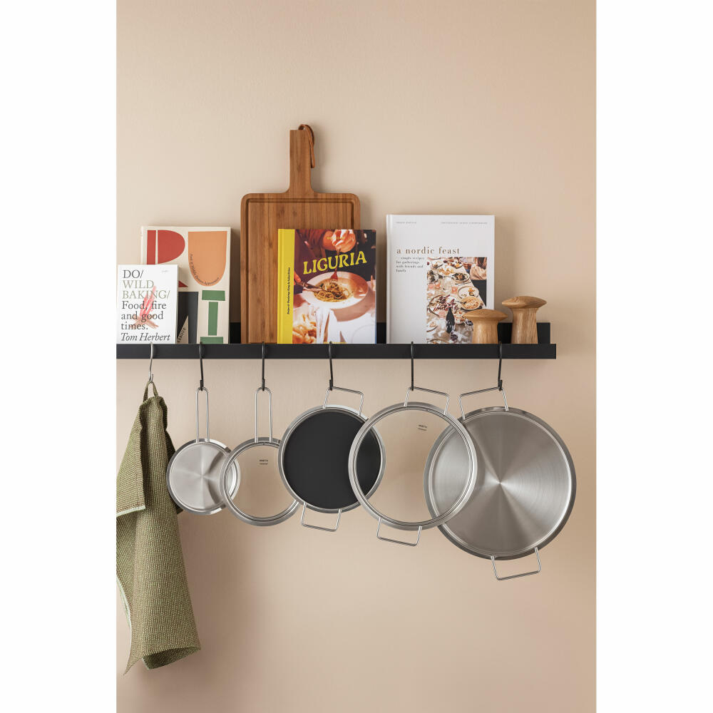 Eva Solo Abgießdeckel, Topfdeckel, Edelstahl, Schwarz, Silberfarben, 20 cm, 303020