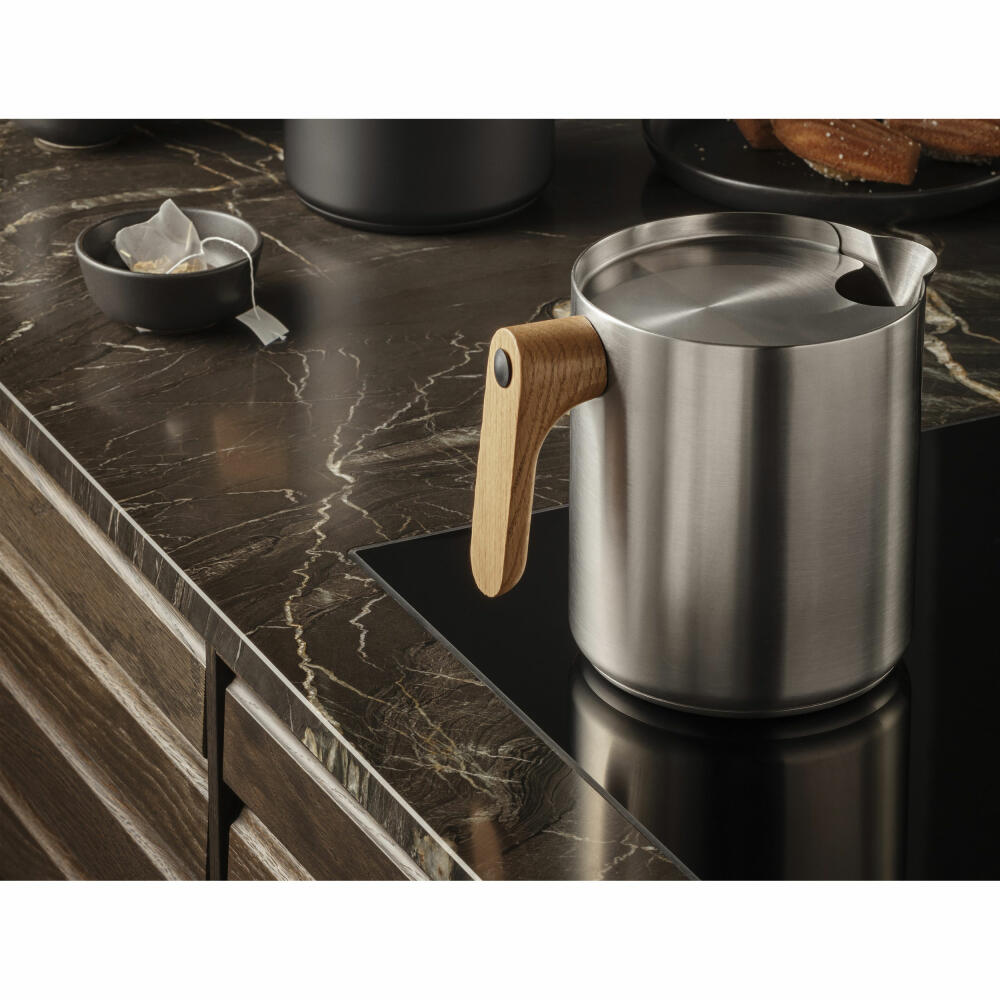 Eva Solo Wasserkessel Nordic Kitchen, Aluminium, Holz, Edelstahl, Silberfarben, 1 L, 502927