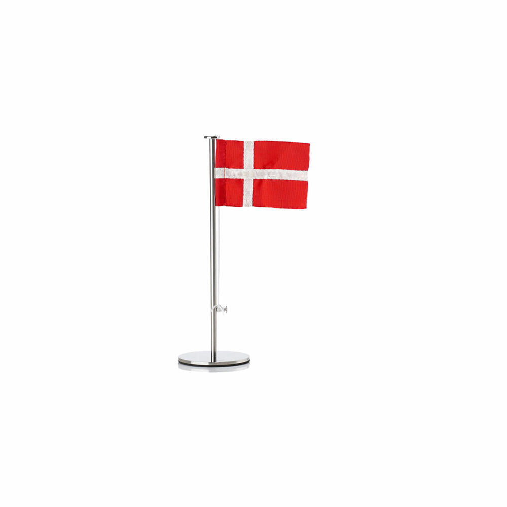 Zone Denmark Fahnenstange mit dänischer Flagge, Edelstahl, Rot-Weiß, 18 cm, 330197