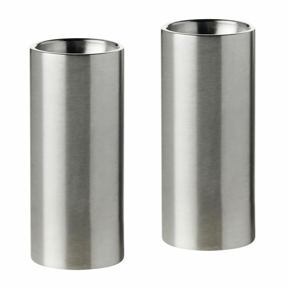 Stelton AJ salt/pepper shaker, 6.5cm, designer salt and pepper set, AJ Cylinder Line, 010-1
