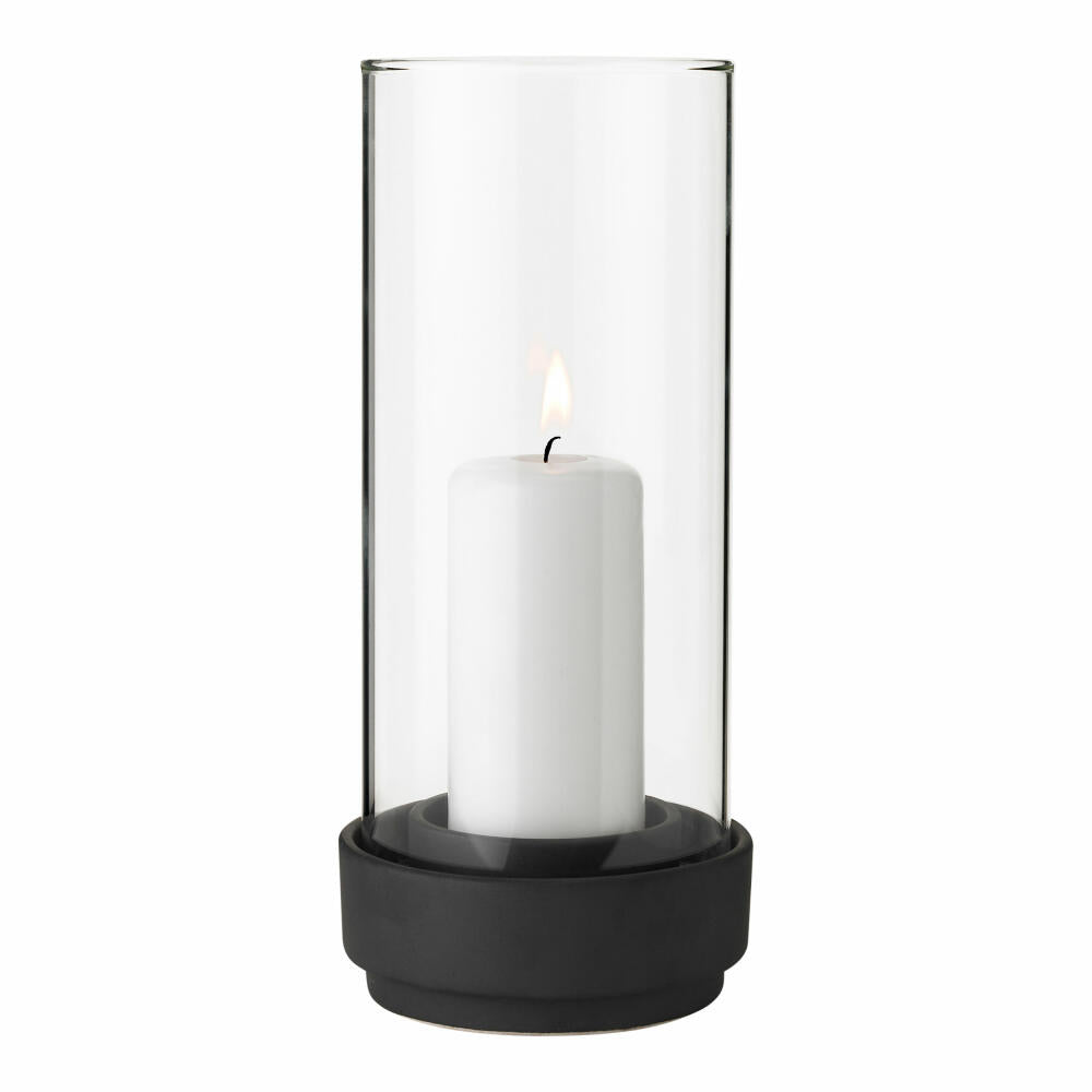 Stelton storm lantern Hurricane small, lantern, stoneware, glass, black, 24.5 cm, 495