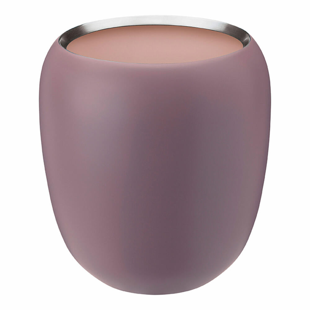 Stelton Vase Ora Small, decorative vase, flower vase, stainless steel powder-coated, Dusty Rose, Powder, 17 cm, 108-1