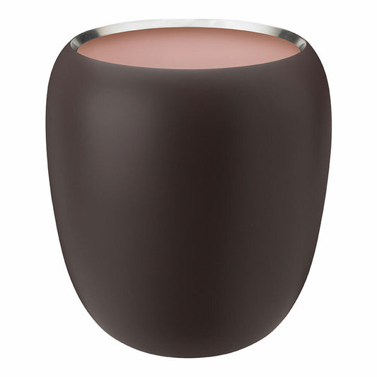 Stelton Vase Ora Large, decorative vase, flower vase, stainless steel powder-coated, Dark Powder, Powder, 20 cm, 109-1