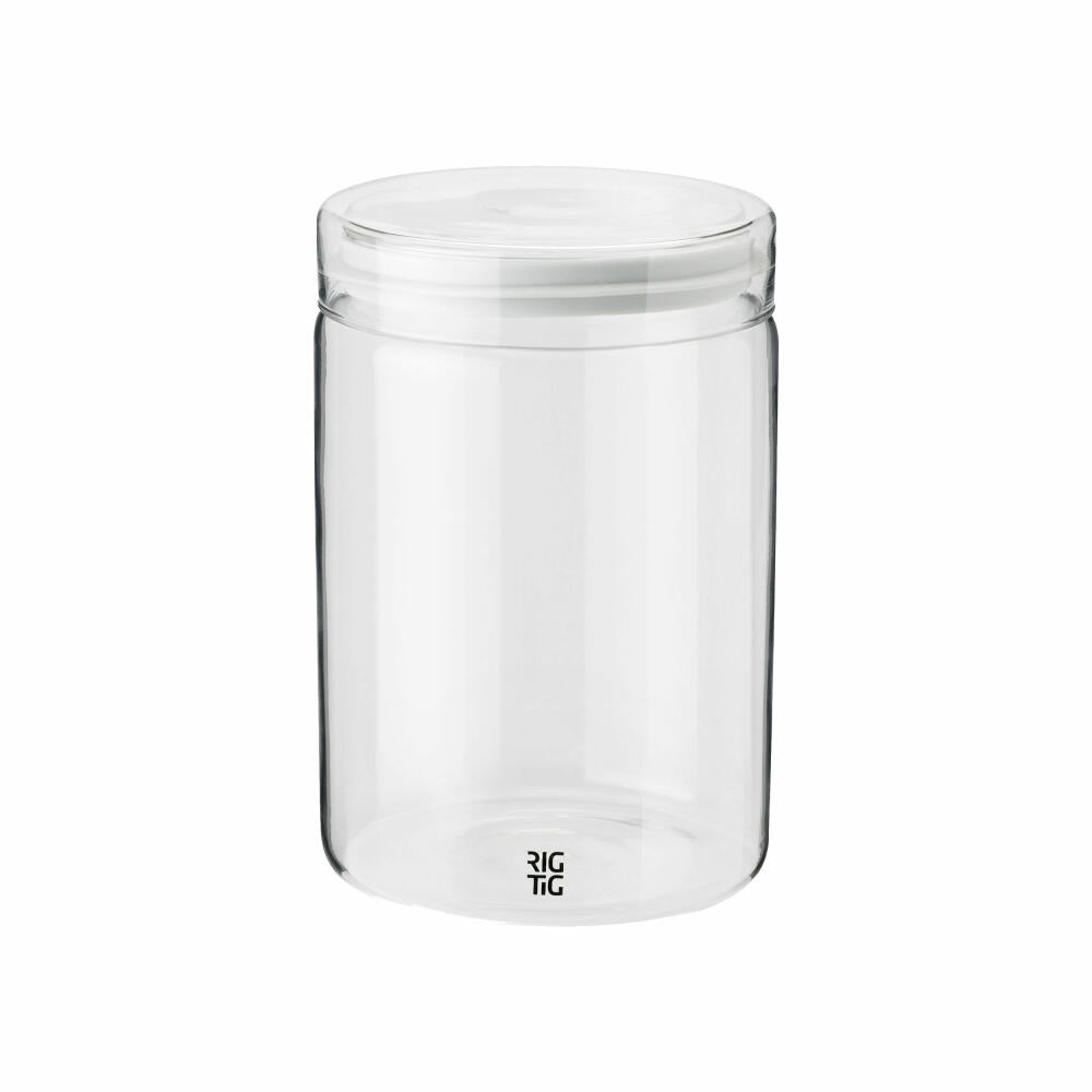 Rig-TIg storage jar Store-It, storage jar, storage container, borosilicate glass, light grey, 1 L, Z00231-1