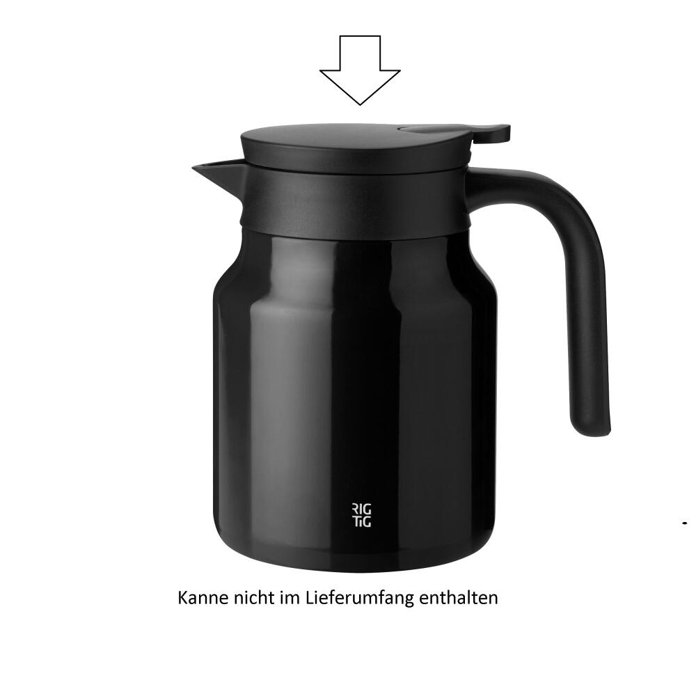 Rig-Tig Lid for Therm-It Thermos Jug Black, Plastic, Silicone, Black, R-136