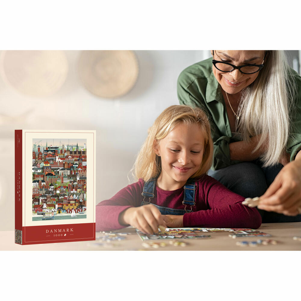 Martin Schwartz Puzzle Denmark / Danmark, City Puzzle Denmark, 50 x 70 cm, 1000 pieces, MS0600