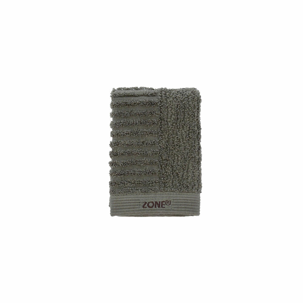 Zone Denmark Waschlappen Classic, Waschhandschuh, Baumwolle, Olive Green, 30 x 30 cm, 26447
