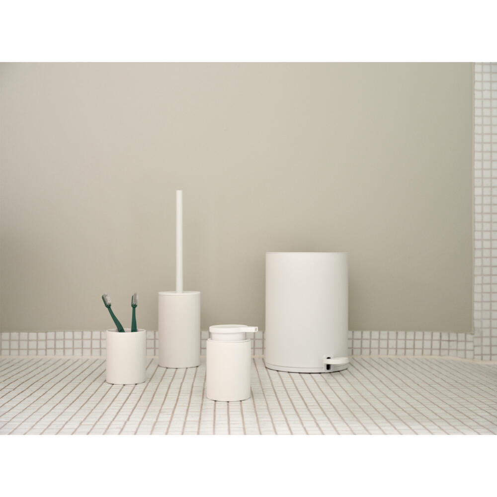 Zone Denmark Toilettenbürste Karma White, Steinzeug, 18/8 Stahl, Weiß, 38 cm, 34441