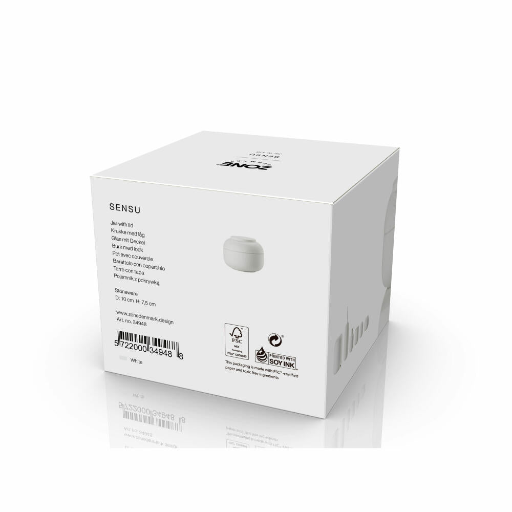 Zone Denmark Aufbewahrungsdose Sensu White, Steinzeug, Weiß, 10 x 7.5 cm, 34948