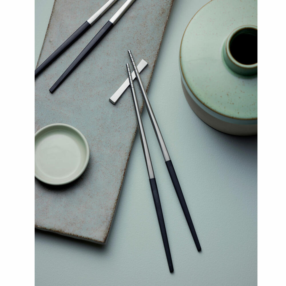 Gense Essstäbchen-Set Focus de Luxe 6-tlg., POM-Kunststoff, 18/8 Edelstahl, 23 cm, 20489