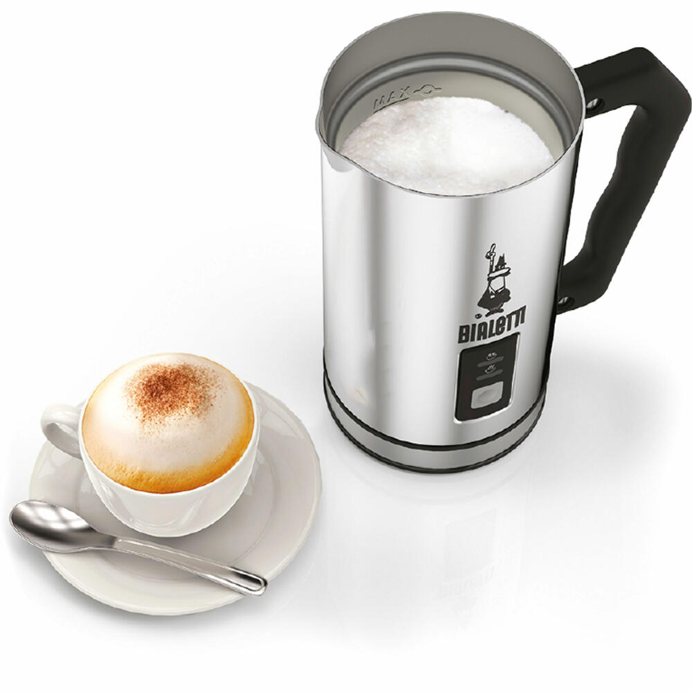 Bialetti Milk Frother Elettric Mk01, 240ml, Electric, Milk Frother, Milk, Latte, Stainless Steel, Silver, 4430