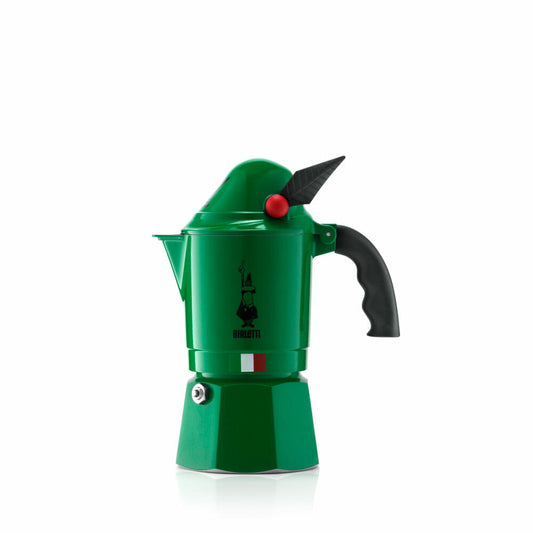 Bialetti Espressokocher Break Alpina für 3 Tassen, Espresso, Espressokanne, Kaffeebereiter, Aluminium, Grün, 130 ml, 2762