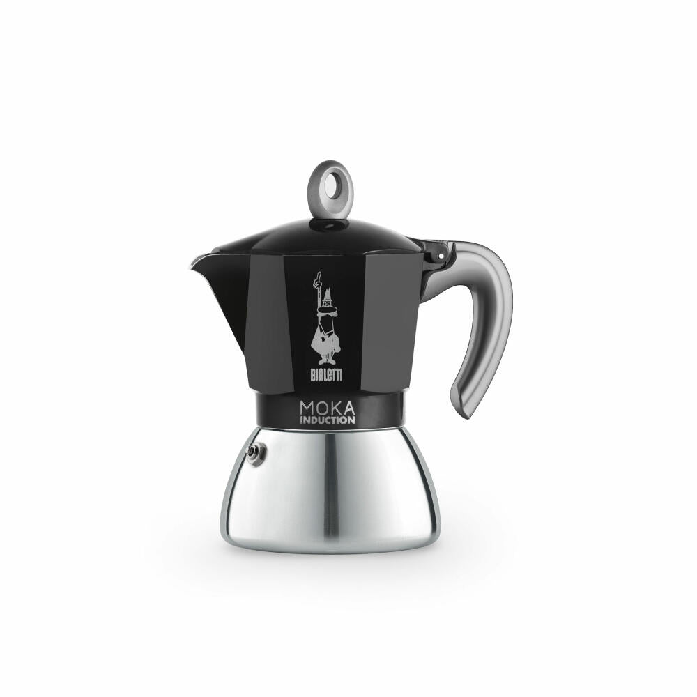 Bialetti Espresso Maker New Moka Induction for 6 Cups, Espresso, Espresso Pot, Induction, Stainless Steel, Black, 280 ml, 6936