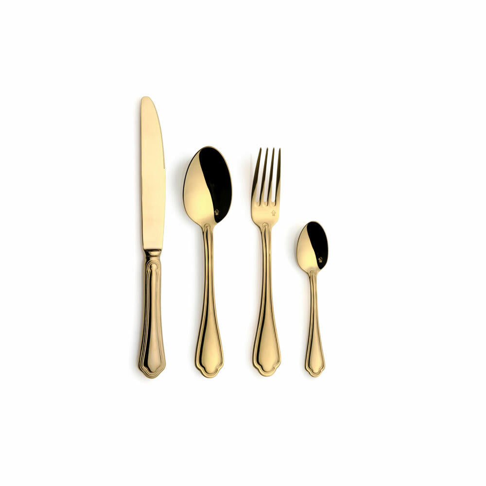 Comas Besteck-Set Sangiovese Gold 24-tlg., Tafelbesteck, Edelstahl 18/10, Goldfarben, 5554