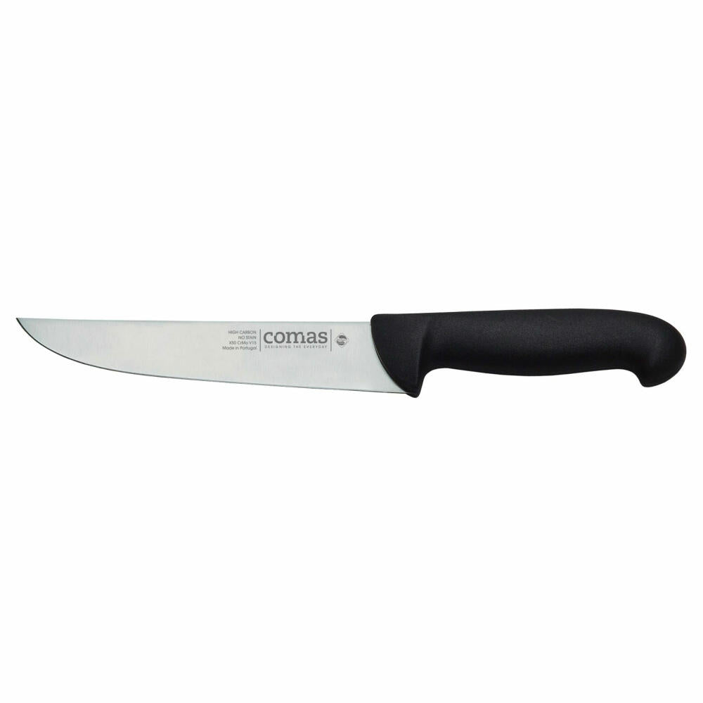 Comas Metzgermesser Carbon, Fleischermesser, Stahl, PP, Schwarz, 18 cm Klinge, 10080